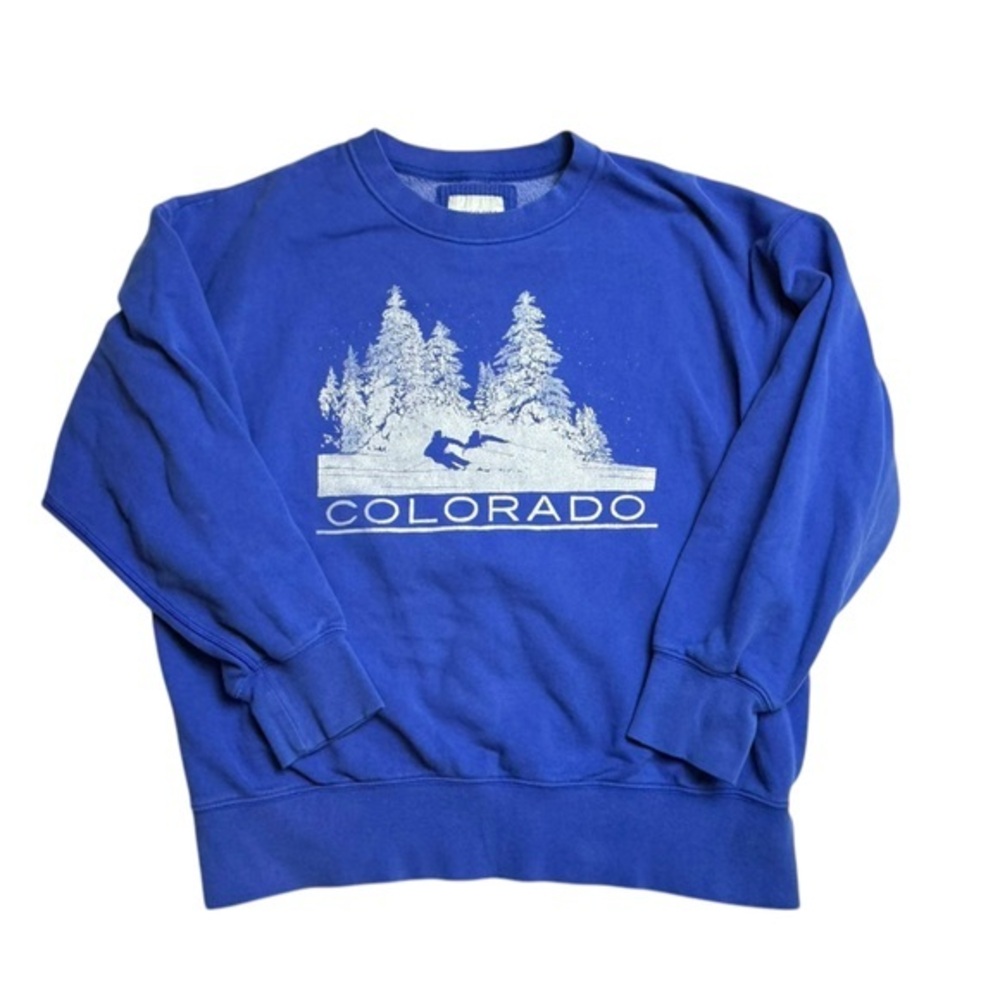 American Eagle "Colorado"‎ Sweatshirt in Blue/White Size Small Women